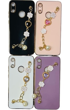 Huawei Y6 2019 Tasli Zincirli Silikon Kilif Huawei Y6 2019 Tasli Zincirli Silikon Kilif