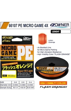 Cultiva 66107 Micro Game Pe 4x 150mt Orange İp Misina 0.02mm Cultiva 66107 Micro Game Pe 4x 150mt Orange İp Misina 0.02mm
