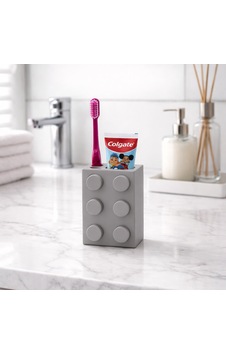 Fibrika Store Brick Tasarım Dekoratif Diş Fırçalık Ve Macun Tutucu Gri Fibrika Store Brick Tasarım Dekoratif Diş Fırçalık Ve Macun Tutucu Gri