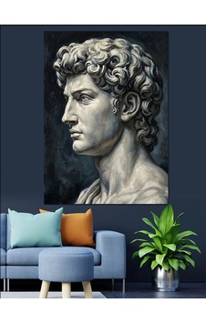 Michelangelo Davut Heykeli Portresi Dekoratif Kanvas - Mdf Ahşap Tablo Michelangelo Davut Heykeli Portresi Dekoratif Kanvas - Mdf Ahşap Tablo