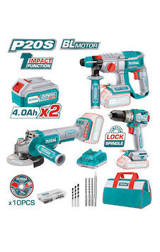 Total P20S 240202 3'lü Set Akülü Taşlama + Akülü Vidalama + Akülü Kırıcı Total P20S 240202 3'lü Set Akülü Taşlama + Akülü Vidalama + Akülü Kırıcı