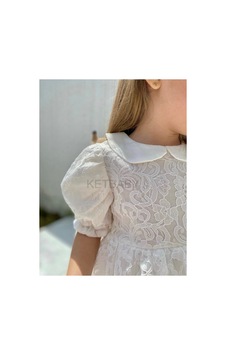 Ketbaby Kız Çocuk Dantel Elbise Kısa Kol Beyaz Beyaz Ketbaby Kız Çocuk Dantel Elbise Kısa Kol Beyaz Beyaz
