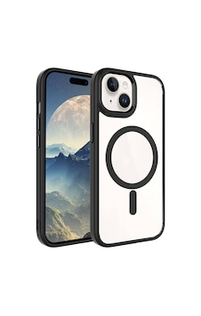 İphone 15 Plus Kılıf Magsafe Şeffaf Arka Yüz Kamera Yükseltili Silikon Novatech Siyah İphone 15 Plus Kılıf Magsafe Şeffaf Arka Yüz Kamera Yükseltili Silikon Novatech Siyah
