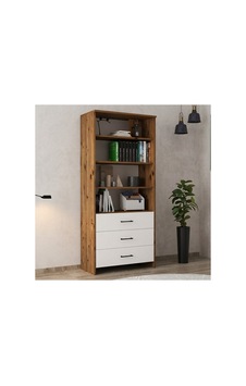 3 Çekmeceli Atlantik Çam - Beyaz Kitaplık Modern Ve Çok Amaçlı Açık Raflı Dolap 80x38x182 Cm Atlantik Çam-beyaz - 894107361 Atlantik Çam-beyaz 3 Çekmeceli Atlantik Çam - Beyaz Kitaplık Modern Ve Çok Amaçlı Açık Raflı Dolap 80x38x182 Cm Atlantik Çam-beyaz - 894107361 Atlantik Çam-beyaz
