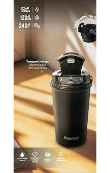 Stevig 4 Work Flip Open Coffee Mug Çelik Termos Grey Stevig 4 Work Flip Open Coffee Mug Çelik Termos Grey
