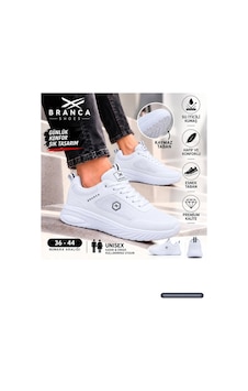 Branca Unisex Erkek Kadın Yarı Ortapedik Günlük Spor Sneaker Yürüyüş Outdoor Ayakkabı Beyaz Branca Unisex Erkek Kadın Yarı Ortapedik Günlük Spor Sneaker Yürüyüş Outdoor Ayakkabı Beyaz