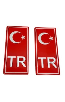 TR Plaka Sticker & Aluminyum 2'Li Kabartma Çıkartma TR Plaka Sticker & Aluminyum 2'Li Kabartma Çıkartma