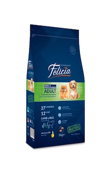Felicia Düşük Tahıllı Kuzu Etli Küçük ve Orta Irk Yetişkin Köpek Maması 3 KG Felicia Düşük Tahıllı Kuzu Etli Küçük ve Orta Irk Yetişkin Köpek Maması 3 KG