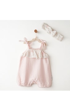 Andywawa Kız Bebek Tulum Takım Romper Band Set Muslin Anw-ac26618 Pembe Andywawa Kız Bebek Tulum Takım Romper Band Set Muslin Anw-ac26618 Pembe