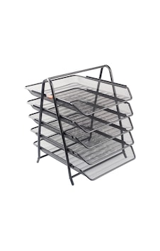 Bigpoint Evrak Rafı Metal 5 Li Bp415-95 Siyah Katlı Beşli