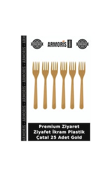 Premium Ziyaret Ziyafet İkram Plastik Çatal 25 Adet Gold Premium Ziyaret Ziyafet İkram Plastik Çatal 25 Adet Gold