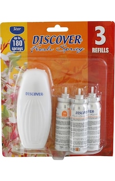 Discover Fresh Koku Makinesi + Yedek Sprey Star 3 x 15 ML Discover Fresh Koku Makinesi + Yedek Sprey Star 3 x 15 ML
