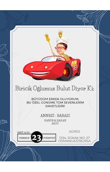 Bk Gift Kişiye Özel Bitmeyen Sünnet Davetiyesi Model 7 Bk Gift Kişiye Özel Bitmeyen Sünnet Davetiyesi Model 7