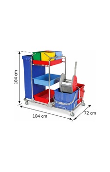 Krom Kat Hizmet Ve Temizlik Arabası 2x20 Lt Kovalı, 4x6 Lt Ayrışım Kovası, Pvc Çamaşır Torbalı, Frenli Tek Krom Kat Hizmet Ve Temizlik Arabası 2x20 Lt Kovalı, 4x6 Lt Ayrışım Kovası, Pvc Çamaşır Torbalı, Frenli Tek