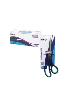 İbico İ20-016 İ120-016 Ev Ve Ofis Makas 21.5cm 8 ½" Büyük Yeşil Paslanmaz Çelik - 12'li Paket