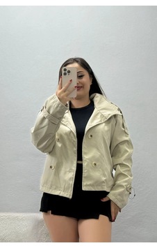 Belendir Kadın Dik Yaka Astarlı Trençkot Bej Belendir Kadın Dik Yaka Astarlı Trençkot Bej