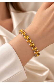 Valmont Accessories Bal Sarısı Yuvarlak Kesim Büyük Taşlı 16,5 Cm Şık Kadın Bileklik Sarı Valmont Accessories Bal Sarısı Yuvarlak Kesim Büyük Taşlı 16,5 Cm Şık Kadın Bileklik Sarı