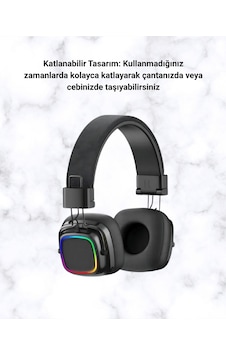 Kablosuz - 408 - Rgb Işıklı Katlanabilir Bluetooth Kulak - Csmo-tex - Üstü Kulaklık Kablosuz - 408 - Rgb Işıklı Katlanabilir Bluetooth Kulak - Csmo-tex - Üstü Kulaklık