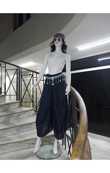 Bohem Stil İtalyan Cepli Keten Şalvar Pantolon Cmn00154 Lacivert Bohem Stil İtalyan Cepli Keten Şalvar Pantolon Cmn00154 Lacivert