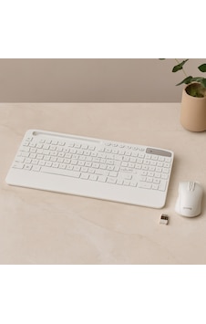 Kablosuz Klavye Mouse Seti - Tablet/telefon Standlı - Beyaz - Q Klavye Diğer