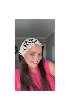 El Örgüsü Boncuklu Saç Filesi - Renkli Boho Tarz Bandana Bej El Örgüsü Boncuklu Saç Filesi - Renkli Boho Tarz Bandana Bej