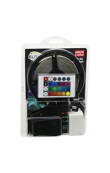 Elitled El-07-rus-k Şerit Led Smd 2835 54leds/m Ip65 Su Geçirmez 5mt Kumandalı Adaptörlü Rgb Renkli Diğer