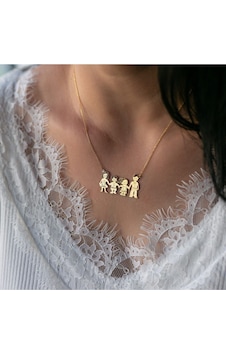 Vog Kişiye Özel 4 Lü Mutlu Aile Kolye 925 Ayar Gümüş Eşe Anneye Hediye Kolye Sarı Vog Kişiye Özel 4 Lü Mutlu Aile Kolye 925 Ayar Gümüş Eşe Anneye Hediye Kolye Sarı
