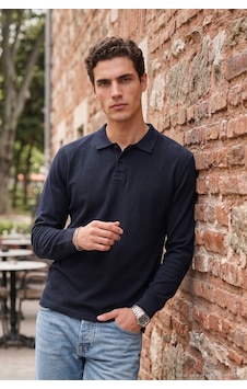 Buratti Pamuklu Düğmeli Polo Yaka Sweat Erkek Polo Yaka Sweat 5905838 Lacivert Buratti Pamuklu Düğmeli Polo Yaka Sweat Erkek Polo Yaka Sweat 5905838 Lacivert