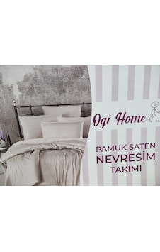 Ogi Çift Kişilik Saten Nevresim Takımı Mavi Desenli Ogi Çift Kişilik Saten Nevresim Takımı Mavi Desenli