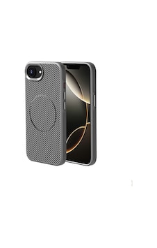 İphone 17e Kılıf M-safe Şarj Özellikli Karbon Fiber Görünümlü Zore Troy Kapak - Gri İphone 17e Kılıf M-safe Şarj Özellikli Karbon Fiber Görünümlü Zore Troy Kapak - Gri