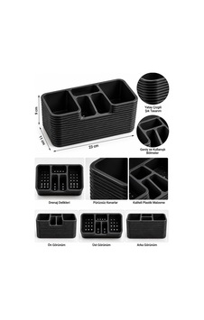 Modern Diş Fırçası Diş Macunu Vb. Çok Amaçlı Organizer 3 D Tasarım Siyah Siyah Modern Diş Fırçası Diş Macunu Vb. Çok Amaçlı Organizer 3 D Tasarım Siyah Siyah