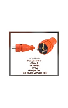 Tam Kauçuk Halojen Yumuşak Monofaze Erkek Fiş Araç Şarjı Uyumlu 16 Amper 3.7 Kw - 934357375 Tam Kauçuk Halojen Yumuşak Monofaze Erkek Fiş Araç Şarjı Uyumlu 16 Amper 3.7 Kw - 934357375