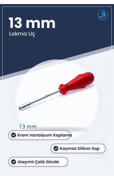 Lokma Uçlu Tornavida 13 Mm Krom Vanadyum Kaplama Kaymaz Silikon S