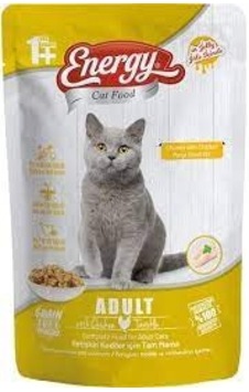 Energy Parça Tavuk Etli Yetişkin Kedi Maması 12 x 85 G Energy Parça Tavuk Etli Yetişkin Kedi Maması 12 x 85 G