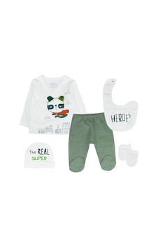 Tongs Baby Hero 5'Li Zıbın Takım 0-3 Ay Hastane Çıkışı -Yeşil Çok Renkli Tongs Baby Hero 5'Li Zıbın Takım 0-3 Ay Hastane Çıkışı -Yeşil Çok Renkli