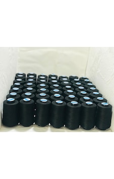 İplik Siyah 50'lı Koli Set Dikiş İpliği 120 No 5000mt. Polyester