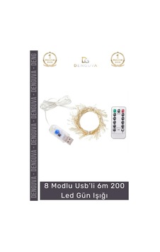 Ledışık Dekoratif Aydınlatma Usb Bağlantılı Kumandalı 8 Modlu Esnek Bakır Tel 6m 200 Led Gün Işığı Çok Renkli Ledışık Dekoratif Aydınlatma Usb Bağlantılı Kumandalı 8 Modlu Esnek Bakır Tel 6m 200 Led Gün Işığı Çok Renkli