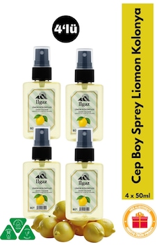 Limon Kolonyası Cep Boy Sprey Kolonya Elegance Series 4'lü Eko Paket - 4x50 Ml Limon Kolonyası Cep Boy Sprey Kolonya Elegance Series 4'lü Eko Paket - 4x50 Ml