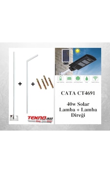 Solar Sokak Lambası 60w + 3m. Lamba Direği Solar Sokak Lambası 60w + 3m. Lamba Direği
