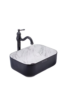 Yuen Banyo Lavabosu Tezgah Üstü Çanak Banyo Lavabosu Doğal Taş Mermer Desenli 40x30x14 Ölçülerinde Siyah Yuen Banyo Lavabosu Tezgah Üstü Çanak Banyo Lavabosu Doğal Taş Mermer Desenli 40x30x14 Ölçülerinde Siyah