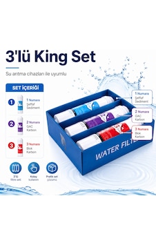 3 Lü King Su Arıtma Filtre Seti Sediment Gac Ve Blok Karbon 408694613 3 Lü King Su Arıtma Filtre Seti Sediment Gac Ve Blok Karbon 408694613