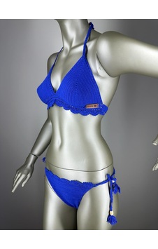 İvita Koyu Mavi Dantel Detaylı Çok Tarz El Yapımı Tığ Örgüsü Bikini İvita Koyu Mavi Dantel Detaylı Çok Tarz El Yapımı Tığ Örgüsü Bikini
