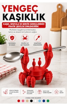 3d Baskı Yengeç Kaşıklık Mutfak Tezgahı Kaşık Dinlendirme Aparatı - Kırmızı 3d Baskı Yengeç Kaşıklık Mutfak Tezgahı Kaşık Dinlendirme Aparatı - Kırmızı
