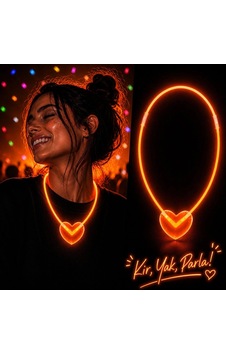 Neon Işıklı Fosforlu Parti Kolyesi Turuncu Renk Neon Işıklı Fosforlu Parti Kolyesi Turuncu Renk