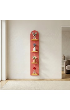 Fibrika Store Vertex Modern Duvar Saksılığı & Dekoratif Bitki Rafı Pembe Sarı