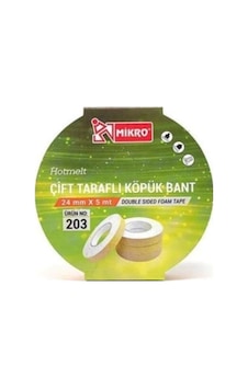 Mikro 24mm 5mt Çift Taraflı Köpük Bant Bnt-203 Mikro 24mm 5mt Çift Taraflı Köpük Bant Bnt-203