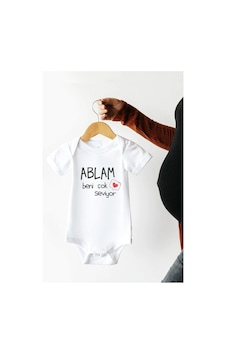 Hediyenza Ablam Beni Çok Seviyor Özel Tasarım Bebek Zıbın Pamuklu Çıtçıtlı Body Beyaz Hediyenza Ablam Beni Çok Seviyor Özel Tasarım Bebek Zıbın Pamuklu Çıtçıtlı Body Beyaz