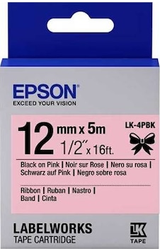 Epson Lk-4Pbk Pembe Üzerine Siyah Etiket Epson Lk-4Pbk Pembe Üzerine Siyah Etiket