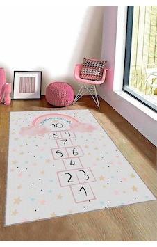 Ekru Kaymaz Tabanlı Seksekli Oyun Halısı Çocuk Halısı Ar1343n11 Ekru Kaymaz Tabanlı Seksekli Oyun Halısı Çocuk Halısı Ar1343n11
