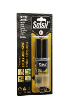 Selsil-3611 Epoxy Syrınge Adhesive Şırınga Epoksi Yapıştırıcı 28gr. Alüminyum & Cam & Porselen & Seramik & Ahşap & Metal W - 878709125